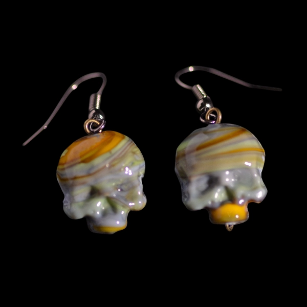 boucles d'oreilles crâne grisgris