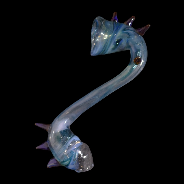 Pipe sherlock en verre - modèle  argent dragon cut
