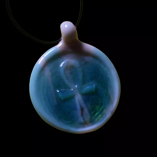 Pendentif en verre soufflé fait main - ankh
