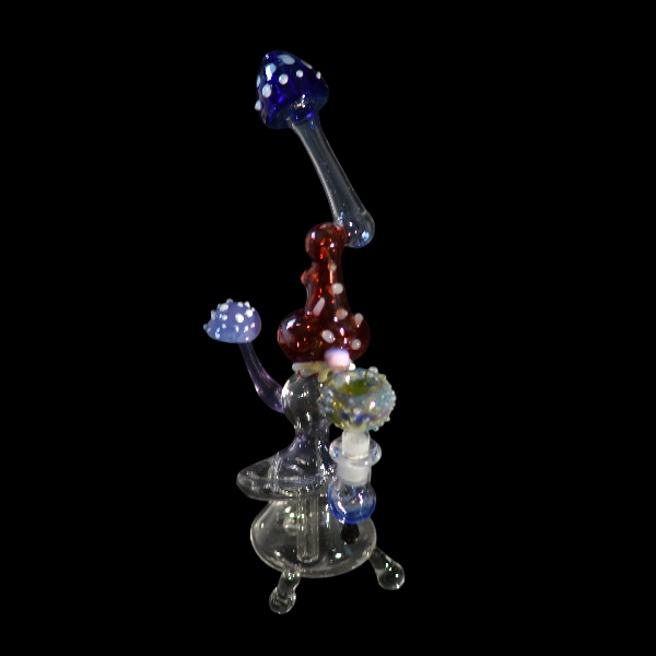 Bang en verre soufflé - modèle mushroom magicien - Type bang droit