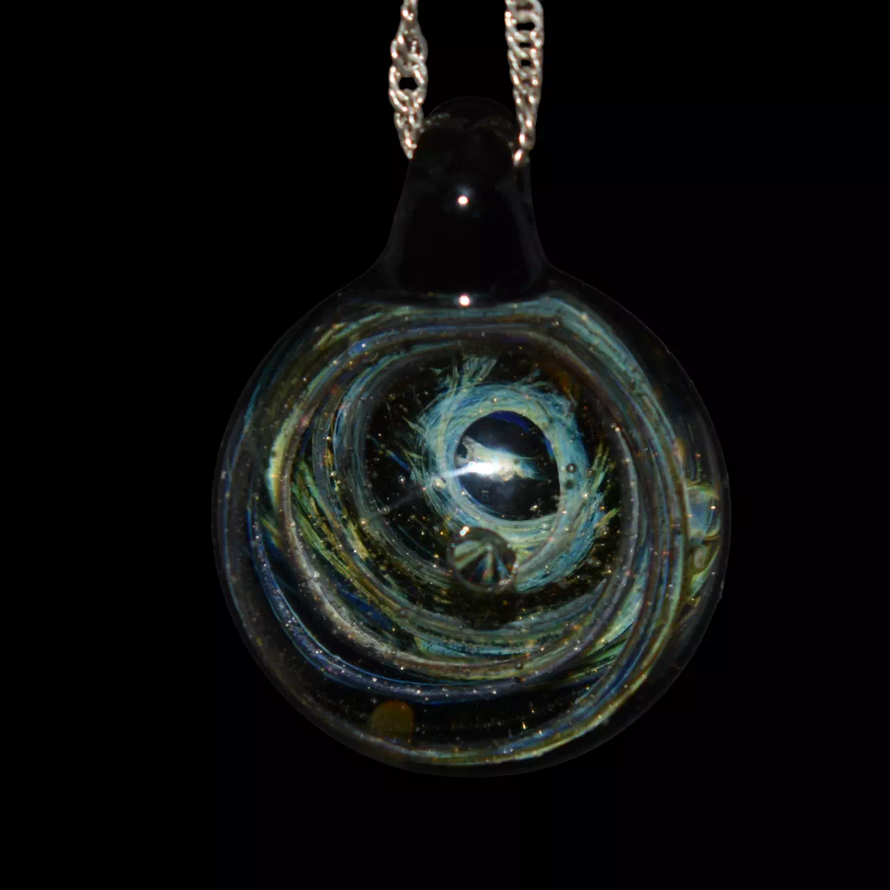 Pendentif en verre soufflé fait main - Galaxy treki 