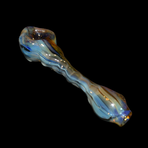 Pipe spoon en verre - modèle torrent argent