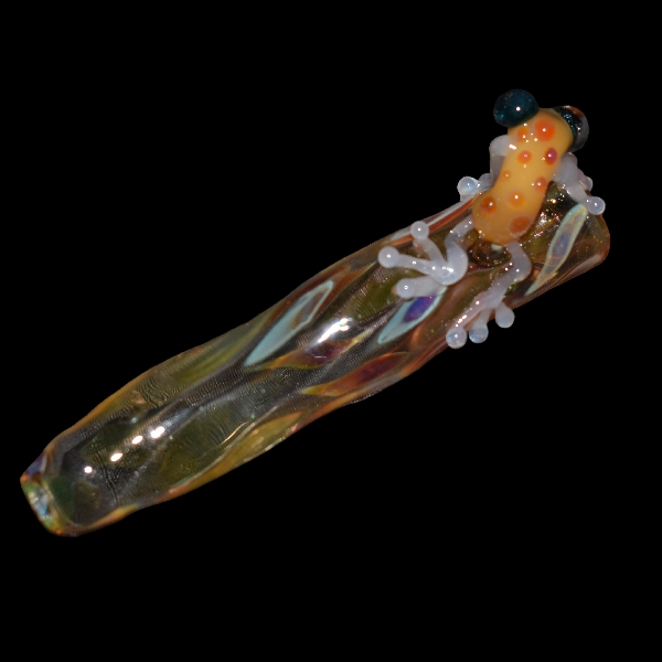 Pipe chillums en verre - modèle grenouille tropical