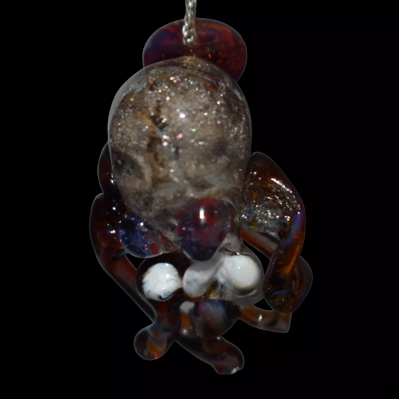 Pendentif en verre soufflé fait main - Cranepoulp