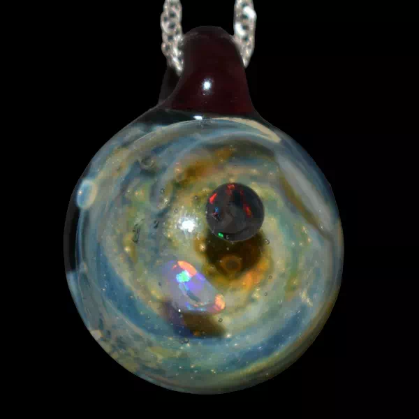 Pendentif en verre soufflé fait main - Galaxy request 