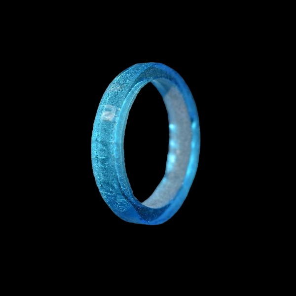 bague en verre soufflé de murano bleu ciel