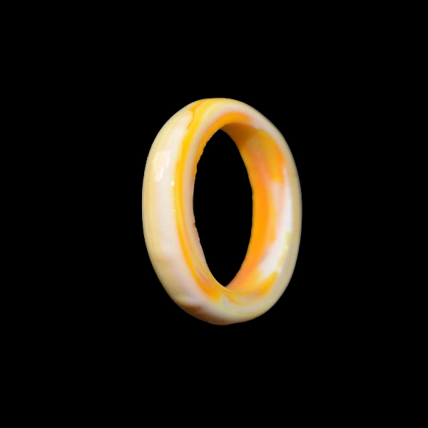 bague en verre soufflé de murano citron blanc