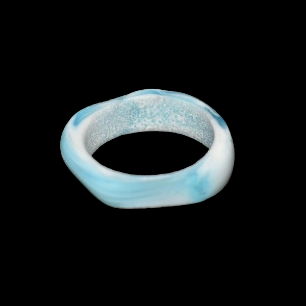 bague en verre soufflé de murano brume