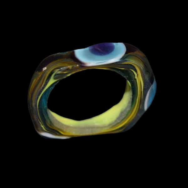 bague en verre soufflé de murano oeil fatma