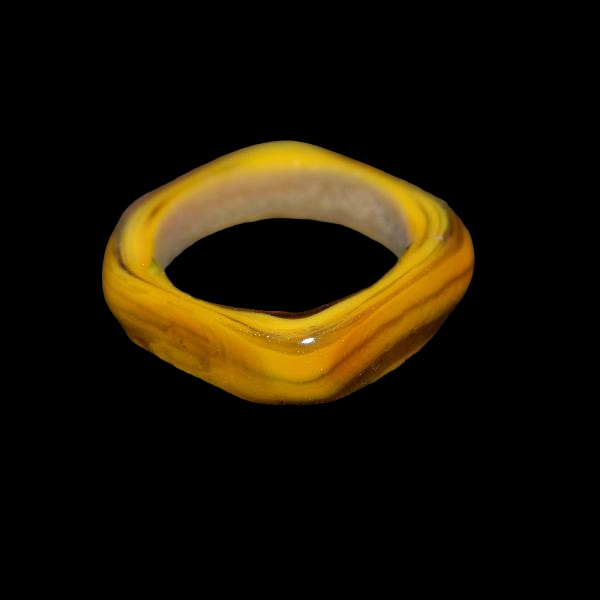 bague en verre soufflé de murano miel d'abysse