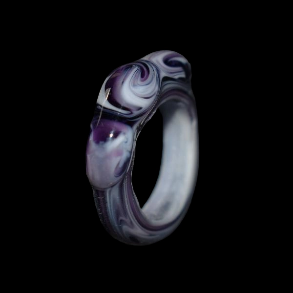 bague en verre soufflé de murano galaxy violet