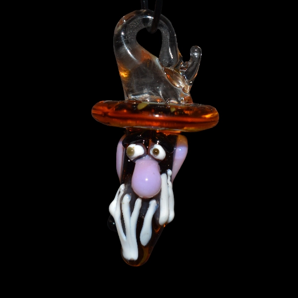 Pendentif en verre soufflé fait main - magicien