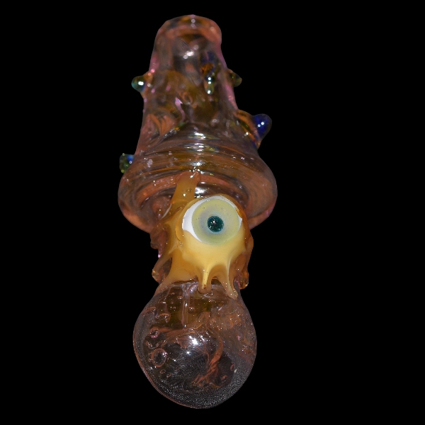 Pipe steamrollers en verre - modèle rose mushroom