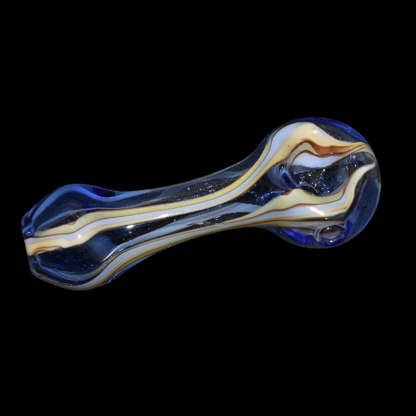 Pipe steamrollers en verre - modèle bleu serpent
