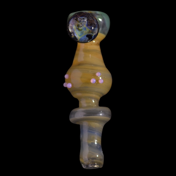 Pipe chillums en verre - modèle galaxy yellow