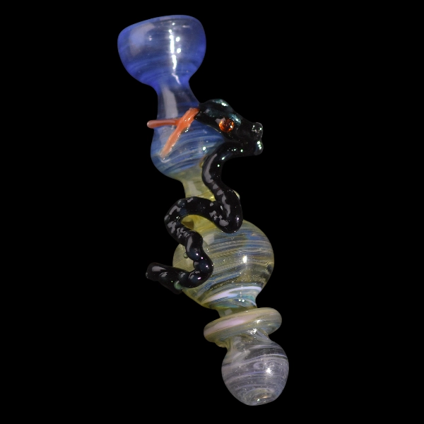 Pipe chillums en verre - modèle serpent rubis