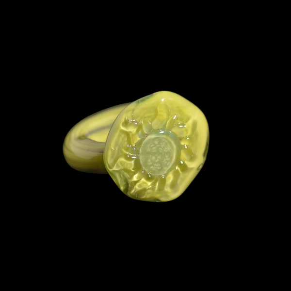 bague en verre soufflé de murano soleil aztec
