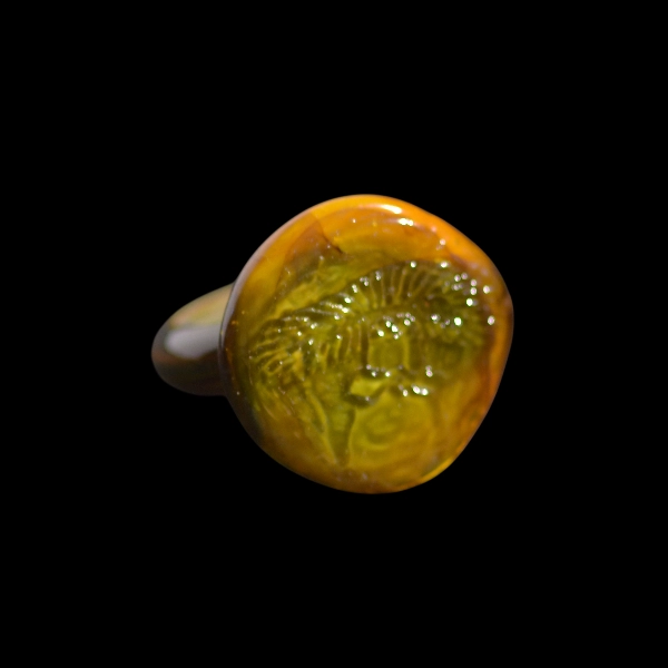 bague en verre soufflé de murano mushroom brown