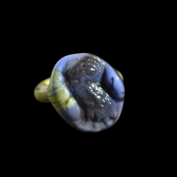 bague en verre soufflé de murano chouette grec