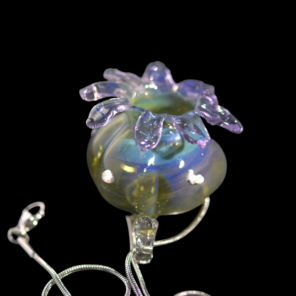 Pendentif en verre soufflé fait main - peyotl de rêve