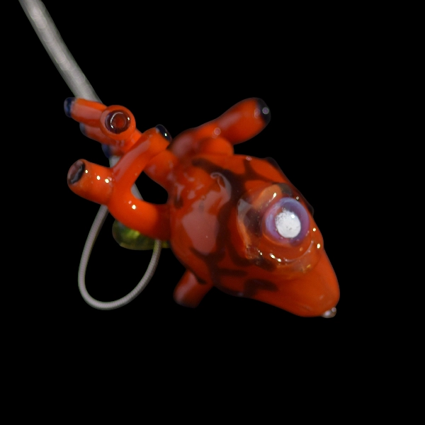 Pendentif en verre soufflé fait main - heart demon