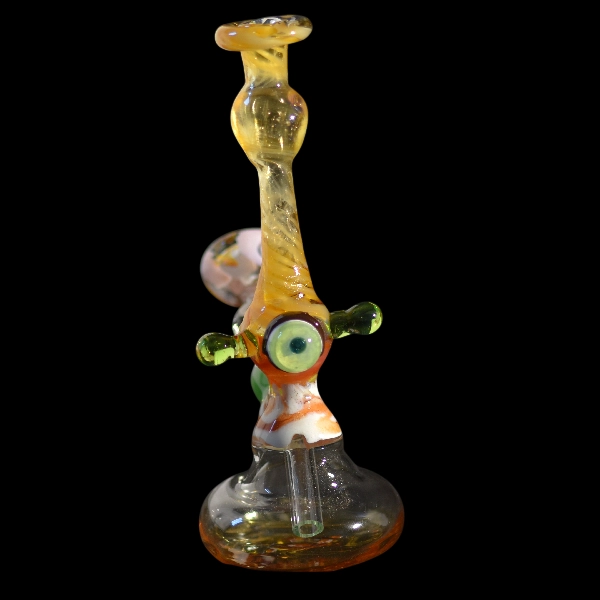 Bang en verre soufflé - modèle oeil vert - Type bang droit
