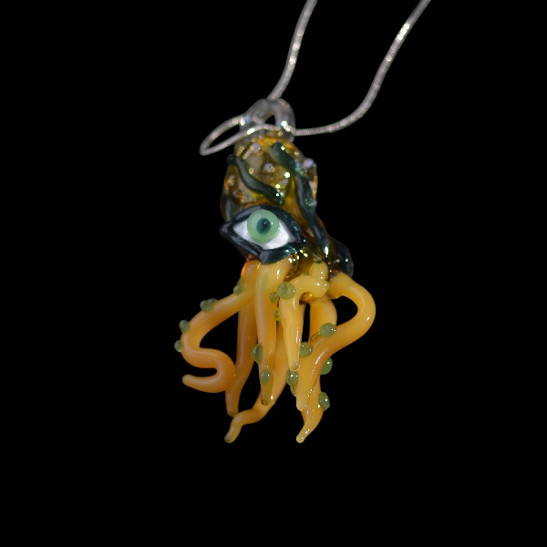 Pendentif en verre soufflé fait main - ktulhu