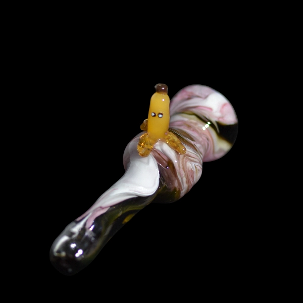 Pipe chillums en verre - modèle banane rose