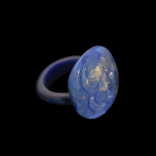bague en verre soufflé de murano zen bleu