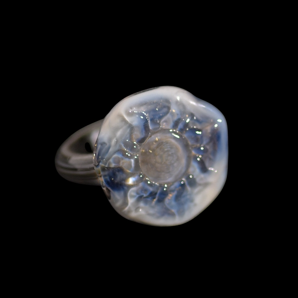 bague en verre soufflé de murano Sun bleu Celeste