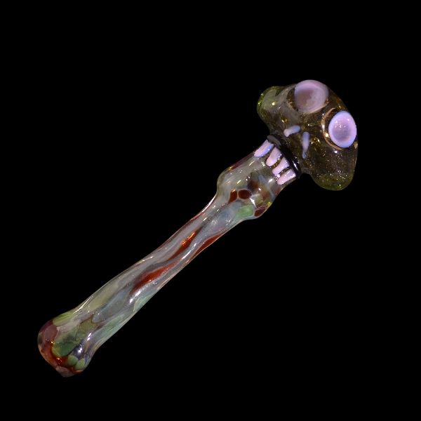 Pipe chillums en verre - modèle crâne aztèque 
