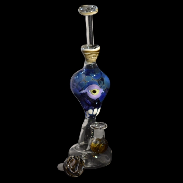Bang en verre soufflé - modèle alien wave - Type bang droit