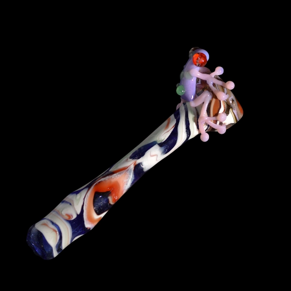 Pipe chillums en verre - modèle psyché frog