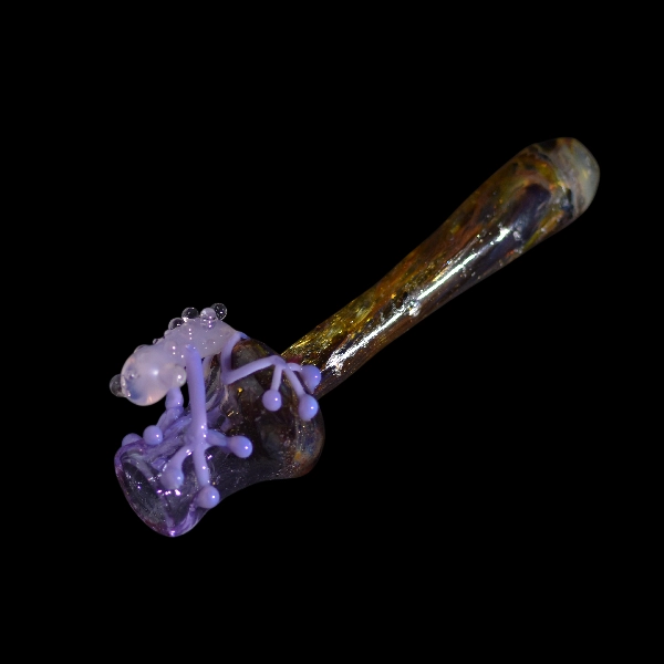 Pipe chillums en verre - modèle frog purple uv