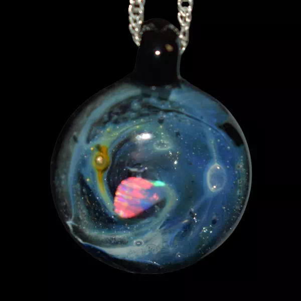 Pendentif en verre soufflé fait main - Galaxy pegase 