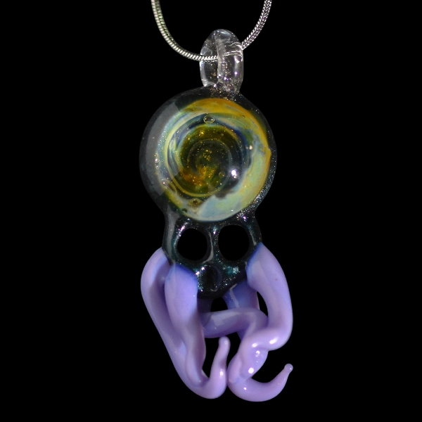 Pendentif en verre soufflé fait main - talisman kthulu