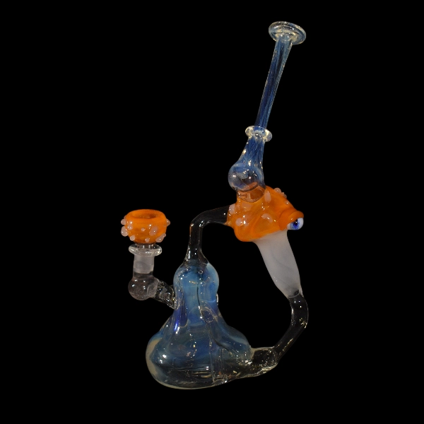 Bang en verre soufflé - modèle oeil de l'amanite - Type recycler