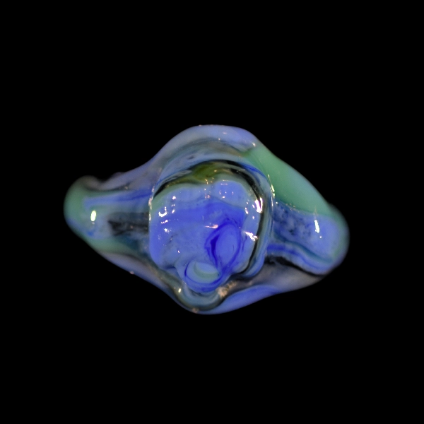 bague en verre scarabée blue