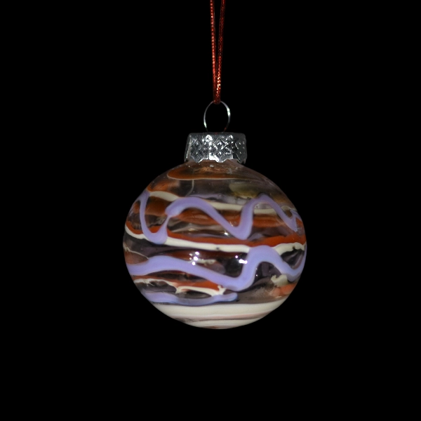 boules de Noël en verre - zizag purp