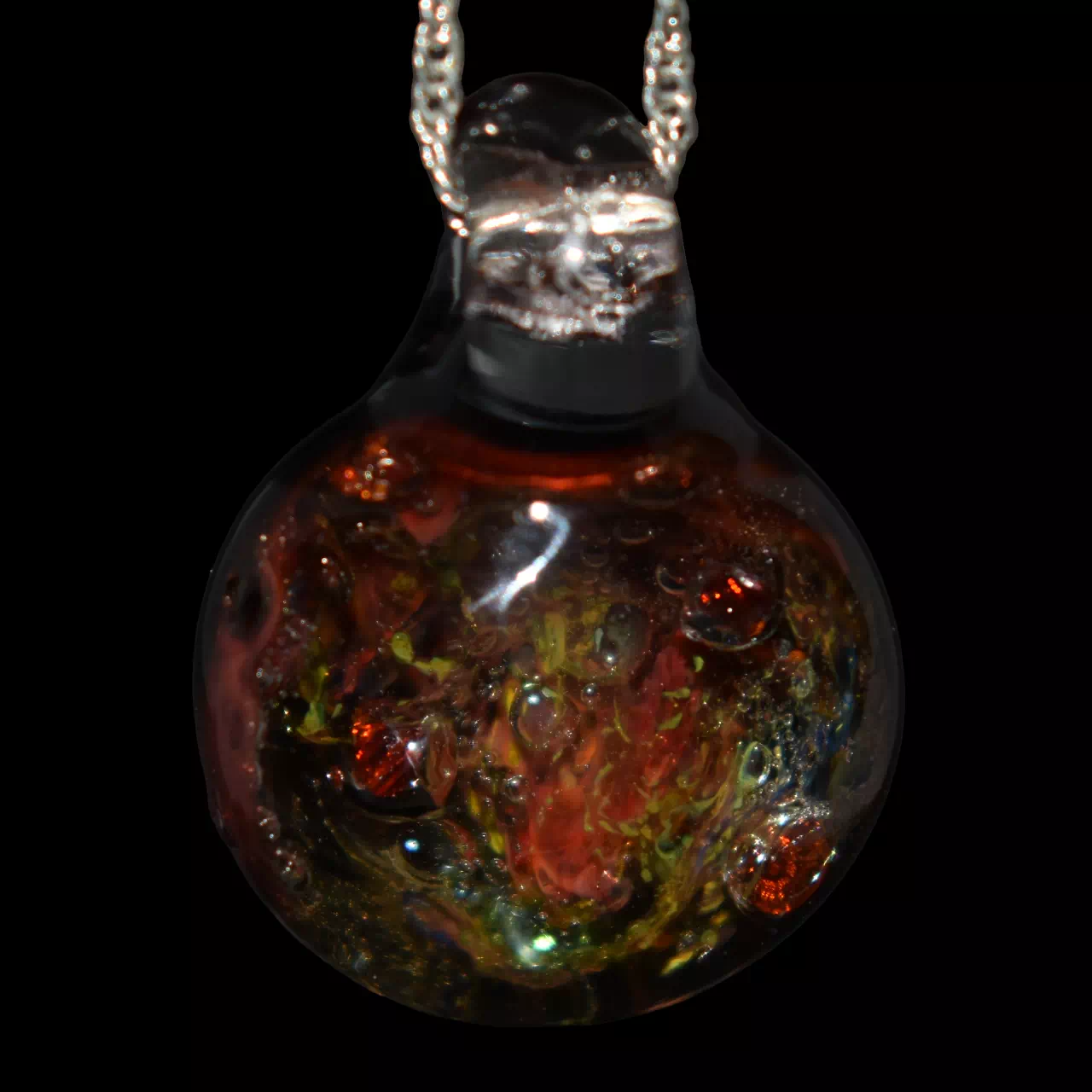 Pendentif en verre soufflé fait main - rubgrot