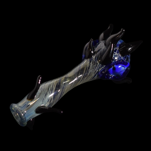 Pipe spoon en verre - modèle  Dragon bleu