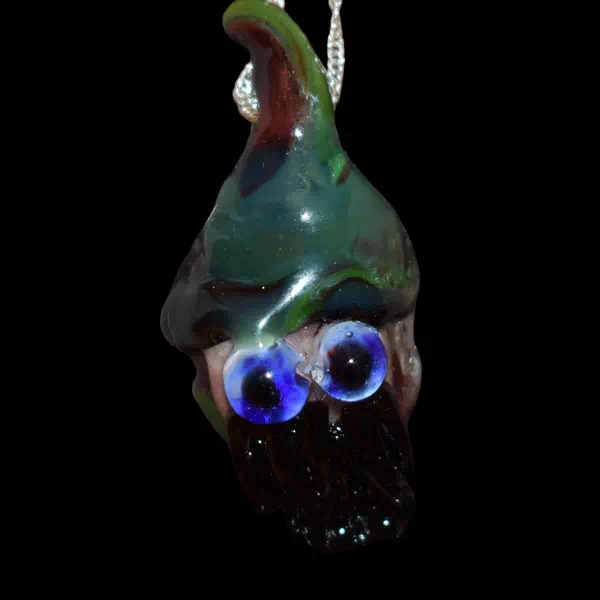 Pendentif en verre soufflé fait main - magicien 